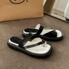 Chinelos femininos verão flip flops 2023 moda plataforma cabeça quadrada praia respirável dedo do pé aberto sandálias casuais de mujer