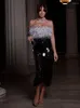 Платье с двумя кусочками Bevenccel 2023 Summer's Sexy's Sexy Luxury Pequin Toeper Best Brap Off Splice Splice