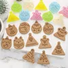 Baking Moulds Cartoon Christmas Series Biscuit Mold Triangle Round 3D Three-dimensional Pressing Kitchen Handmade Cutter Tool