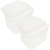 Tallrikar 2 datorer Klara plastbehållare Toast Storage Box Fresh Keep Holder Kylskåp Seated Fruit Stand Organizer Kök