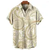 Camicie casual da uomo hawaiane per uomo Camicia elegante con motivo paisley 3D Maniche corte Top T-shirt oversize estive Abbigliamento con stampa nera