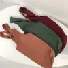 Bags Solid Color Shopping Bag Women's Canvas Bag Vintage Art Vest Bag Reusable Environmental Handbag Girls' Handbag Lunch Bag caitlin_fashion_bags