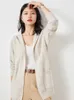 Chandails pour femmes printemps automne 100 laine mérinos tricot Cardigan à manches longues pull rayé classique à capuche vêtements haut 230829