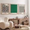 Black Beige Yayoi Kusama Abstract Line Dots Canvas Art Posters and Prints Green Painting Wall Picture for Room Decor HKD230829