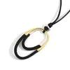 Pendant Necklaces ALLYES Two Tone Splicing Black Leather Rope Necklace For Women Trend Simple Boho Collares Charm Jewelry