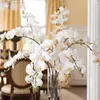 Fleurs décoratives 20 pièces de luxe 9 têtes grandes orchidées au toucher réel fausses pour la décoration de table à la maison Flores décor de salle indépendante de noël