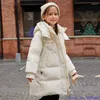 Down Coat Girls Fashion Jackets Winter Med-length Thick Warm Snowsuit Children's Clothes For Teenagers Casual Hoodied Tops 4-12 Y