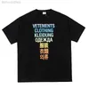 メンズTシャツ良い品質2023 VetementsファッションTシャツの男性獣医特大のシャツバックカラートーン刺繍入りレター女性ティー