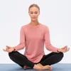 Women Sports Top Fitness Running Gym Clothing Solid Long Sleeve Yoga Shirts Outdoor Workout Loose Sport Shirt Quick Dry T-shirts