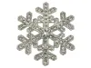 2 Inch Rhinestone Crystal Diamante Snowflake Brooch Silver Tone