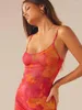 Vestidos casuais hirigin mulheres malha bodycon longo maxi vestido sem mangas espaguete cinta floral impressão festa clube vintage férias de verão