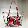 Sacs à bandoulière Sac de plage pour femme Sac à bandoulière en gelée PVC Pochette imprimée à fermeture éclair Mini sac à main Transparent Handbagstylishhandbagsstore