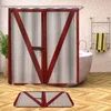 Duschgardiner 3d badrum duschgardin träkorn tegel mönster vattentäta badgardiner för badkar badtäcke stort brett r230829