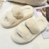 Winter Women Faux 2023 Fur Fully Wrapped Sole Vamp Furry Slippers Black Female Warm Flats Large Size Slides Cozy Home T2 d29a ry