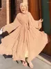 Ethnic Clothing Muslim Cardigan With Scarf Abayas Dress Chiffon Open Abaya Dubai Turkey Kaftan Casual Robe Kimono Female Caftan Islam 2 Pcs