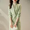 Kvinnors tvåstycksbyxor 2023 Långärmad modedräkt Butik liten jacka Tvådelar Set Work Uniforms kjolverktyg