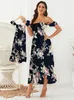 Familjmatchande kläder Mor och dotter Matchande klänning Summer Family Clothes Off Shoulder Kort ärm Ruffle Dress Mommy and Me Dress Outfits 230828