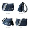 Evening Bags Flower Princess Embroidery Wide Strap Crossbody Bag for Women Nylon Casual Shoulder Women's Messenger Daily Use 230828