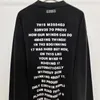 Heren T-shirts Goede Kwaliteit Oversized Vetements Gewassen Lange Mouw Mode T-shirts Mannen Streetwear Vintage Oude Schade Dierenarts Vrouwen T-shirt