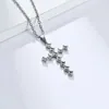 Hoogwaardige eenvoudige prachtige diamantvormige zirkoon kruisketting hiphop mode mannen en vrouwen persoonlijkheid titanium stalen diamanten hanger sieraden