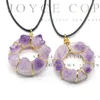 Pendant Necklaces Natural Agates Stone Necklace Big Hole Amethysts For Jewerly Party Gift 35mm Length 45cm