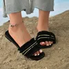 Tofflor avslappnade kvinnor sandaler 2023 sommar slingback flip flops mode strandskor lägenheter bohemiska promenader hem glider