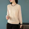 Women's Sweaters Women Long Sleeve Cardigan Summer Knitted O-Neck Thin Ice Silk Sunscreen Shirt Ladies Loose Top Pullover G34