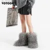 Boots Snow Boots Women Winter Warm Platform Boots Furry Faux Fur Snow Boot Mongolian Fur Boots Fashion Outdoor Fluffy Plush Shoes Girl T230829