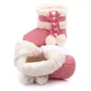 Primeros caminantes Botas de nieve de invierno para bebés Cálido Algodón Infantil Suela de goma suave Nacido Niño Princesa Zapatos de cuna Niñas 0-12M