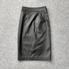 Kjolar 2023 äkta fårskinn långa kvinnor design patent läder split kjol lady lyx slim tf5014