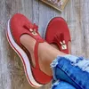 Sandały dla kobiet buty Summer for Fashion Solid Color Espadrilles Casual Cross Belt Wedge Sandal Sandal Panie na plaży Panie