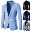 Ternos masculinos elegantes jaqueta de terno único botão temperamento masculino blazer slim-fitting