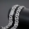 Hip Hop Heren Ketting Iced Out Cz Zirkoon 15 Mm Koffieboon Dikke Cubaanse Ketting Sieraden Voor Gift