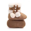 Babyschoenen Winter Sneeuw Babyslofjes Warm Baby Katoen Zachte Rubberen Zool Geboren Peuter Prinses Wieg Schoenen Meisjes 0-12M