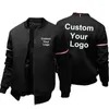 Men's Jackets Custom Your Logo Men Jacket Zipper Cardigan Casual Slim Sports Outdoor Clothes Fashion Spring Autumn Solid Color Male Coat