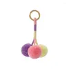 Chaveiros Pompons Coloridos Chaveiro Mulheres Meninas Bonito Doce Cor Coração Correntes Pingente Fone de Ouvido Caso Saco Ornamento Chaveiro Presentes Criativos