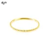 Bröllopsringar Aide Presalation Solid Gold Jewelry 9K 10K 14K 18K 24K For Women Gift Minimalist Slim Thin Beads Circle Stapelbar 230828