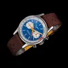 Armbandsur Sugess Watch Mens 1963 Pilotkronograf Mekaniska armbandsur Seagull ST19 Rörelse Swanneck Sapphire Crystal Racing Leather 230828