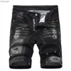 Hommes Graffiti déchiré jean court 2023 été nouvelle mode décontracté mince grand trou Style rétro Denim Shorts hommes marque vêtements HKD230829