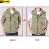 Men's Trench Coats Tactical Jacket Spring Autumn Removable Sleeve Vest Jackets Waterproof Military Coat Multi Pockets Hooded Windbreaker 5XL