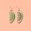 Hoop Earrings Orange Flap Women's Fun Fruit Distinctive Light Luxury Temperament Fashion All-match Jewelry Gift Trend