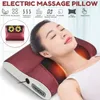 Oreiller de massage cervical 16 têtes Oreiller de massage de relaxation Électrique Épaule Dos Chauffage Pétrissage Thérapie Massage du cou Vibrateur Taille Jambe Soulagement du stress 230828