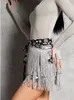 Stage Wear Tassels Dance Costume Women Belly Latin Skirts High Waist Samba Women's Adult Fantasy Clothes Bandage Practice Hip Scarf