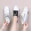 Slippers Half 2023 Summer Women Sandals Outer Without Heel White Shoes And Pedal Soft Bottom Muller