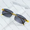 Fashion Designer Cool sunglasses 2023 new cheetah sub-head men's color frameless glasses trend box women 1U6F2