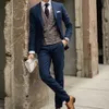 Men s Suits Blazers 2023 Fashion Wedding Men Dark Blue Notched Lapel Business Casual Formal Costume Homme Slim Fit 2 Pcs Set Jacket Pants 230828