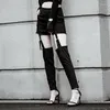Pantaloni da donna JIEZuoFang 2023 Punk Gotico Ragazze Nero Cargo Fibbia Collegamento Della Cinghia Cut-Out Femminile Lungo Scuro Pantaloni Delle Donne di Modo