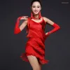 Stage Wear Latin Dance Dress Women Sexy cekiny Cha Tango Bollywood Performance