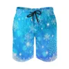 Pantaloncini da uomo Summer Board Sparkle Snowflake Running Surf Design con stampa blu Pantaloni corti da spiaggia Simpatico costume da bagno ad asciugatura rapida di grandi dimensioni