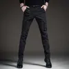 Mens Light Luxury Camouflage Outdoors Sports Jeans Multi-Pocket Wear-Proof Slim Fit Cargo Pants Army Fansカジュアルパンツ。 HKD230829